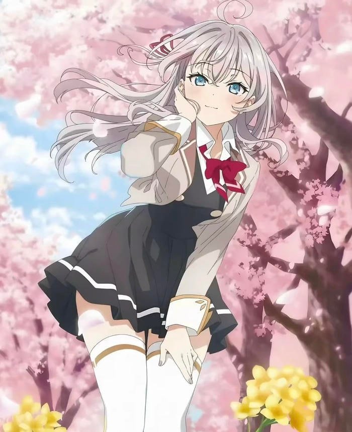 Hình anime học sinh ánh sáng bao quanh nổi bật