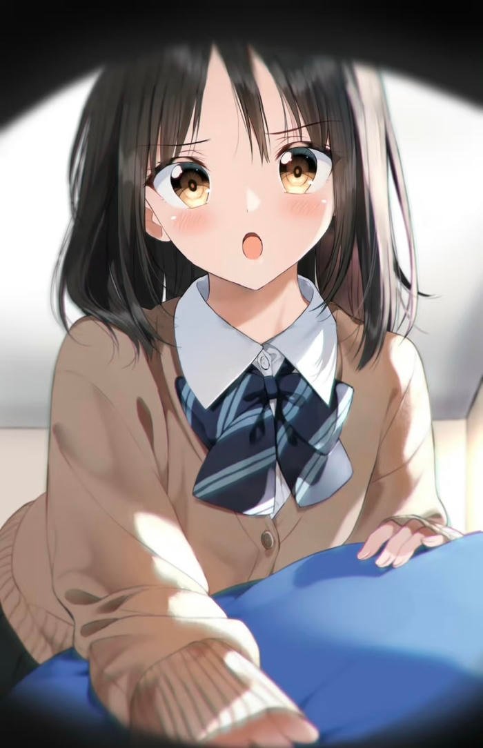 Hình anime học sinh thần sắc nghiêm túc tập trung