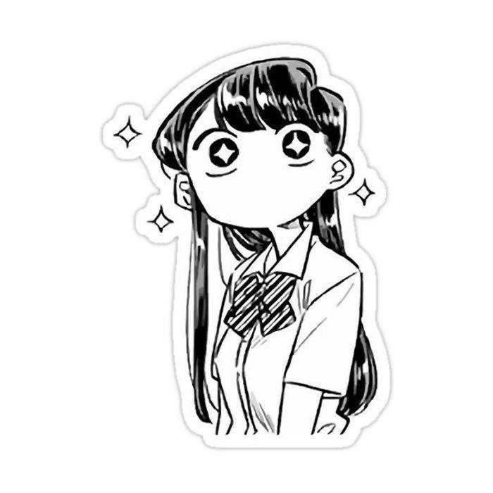 Hình hình sticker cute không màu biểu tượng thân thiện