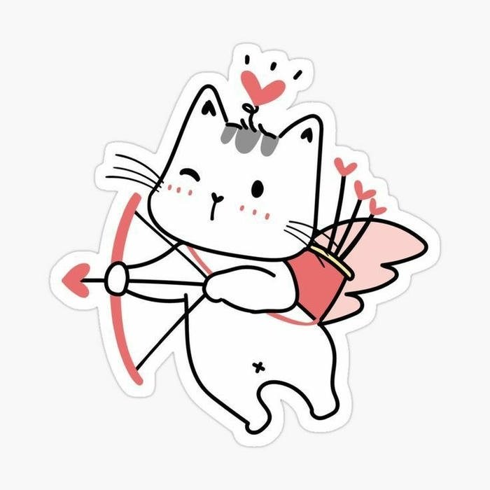 Hình sticker mèo hình dáng mũm mĩm