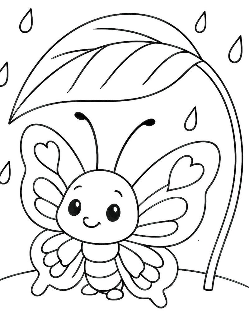 Hình tô màu con bướm cute cho bé luyện tập