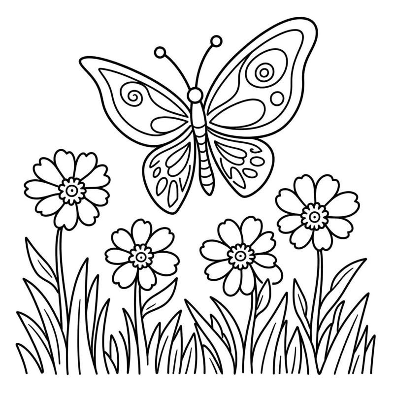 Hình tô màu con bướm cute giúp bé vui chơi