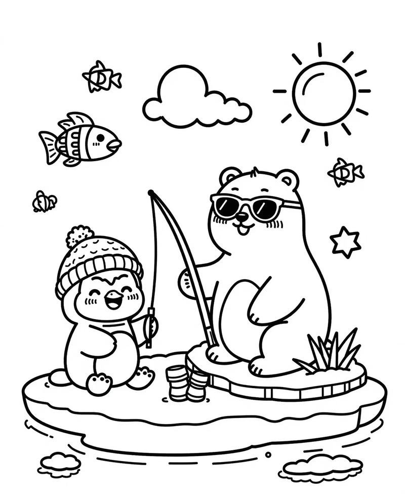 Hình tô màu con gấu đơn giản dễ tập tô