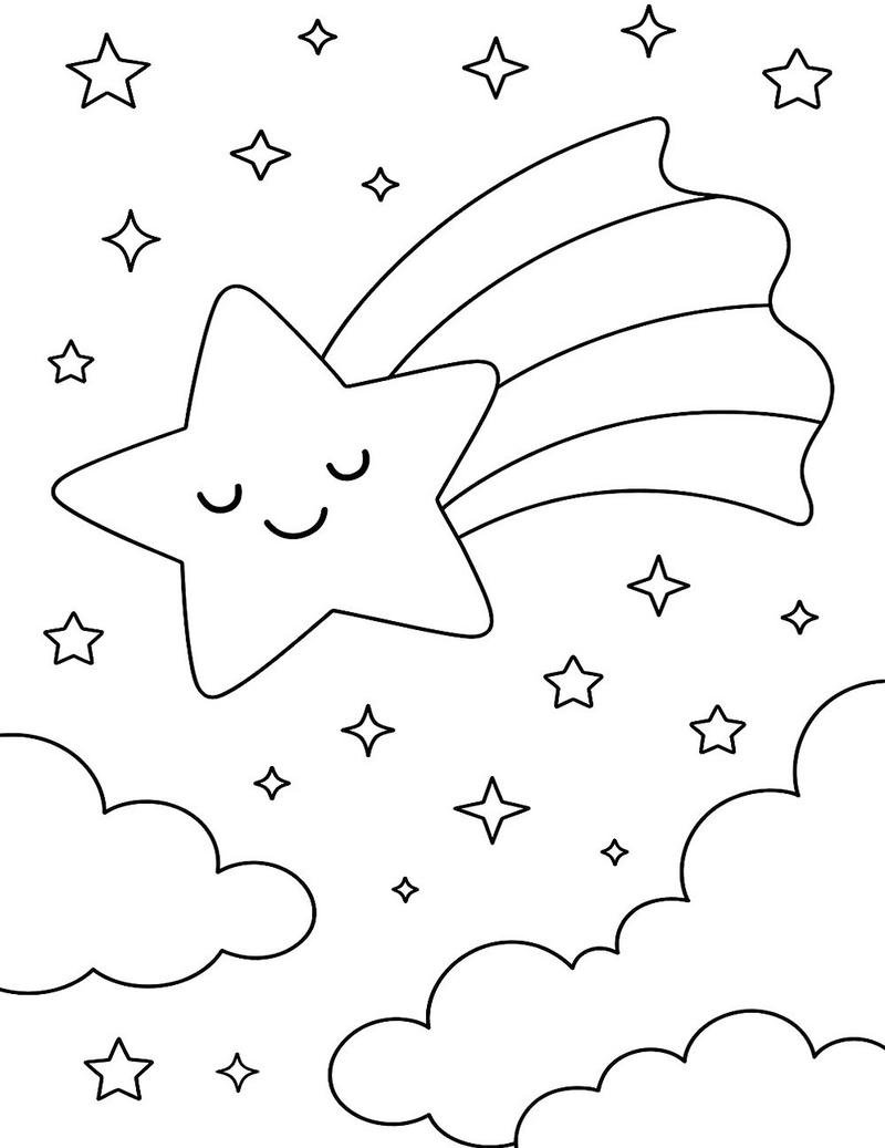 Hình tô màu ngôi sao với đường viền rõ ràng