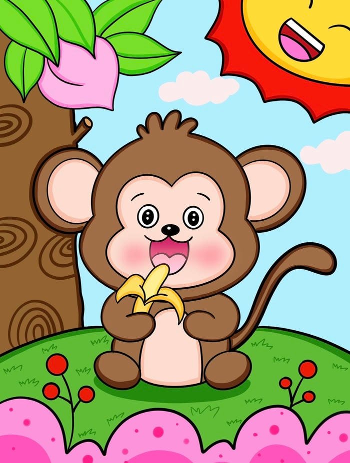 Hình tranh vẽ con khỉ khí chất sôi nổi