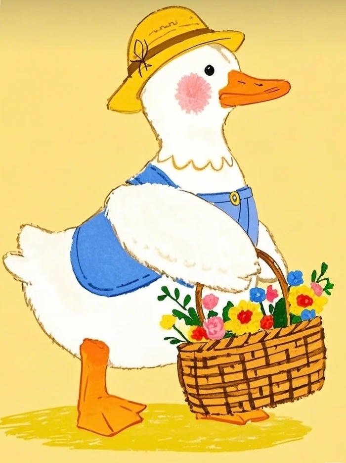 Hình tranh vẽ con vịt thể hiện hình ảnh rõ và đáng yêu