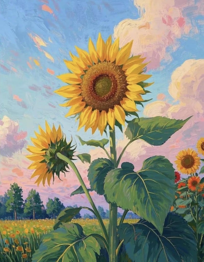 Hình vẽ hoa hướng dương đẹp với chi tiết tinh tế