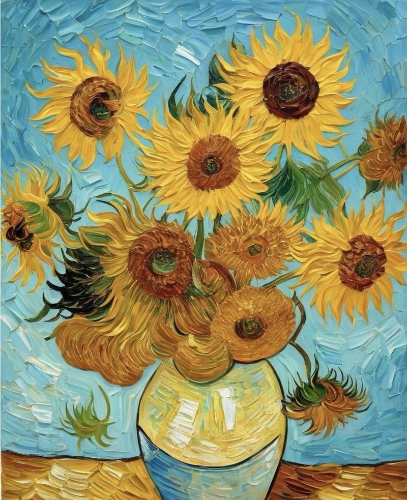 Hình vẽ hoa hướng dương đẹp với đường nét mềm mại