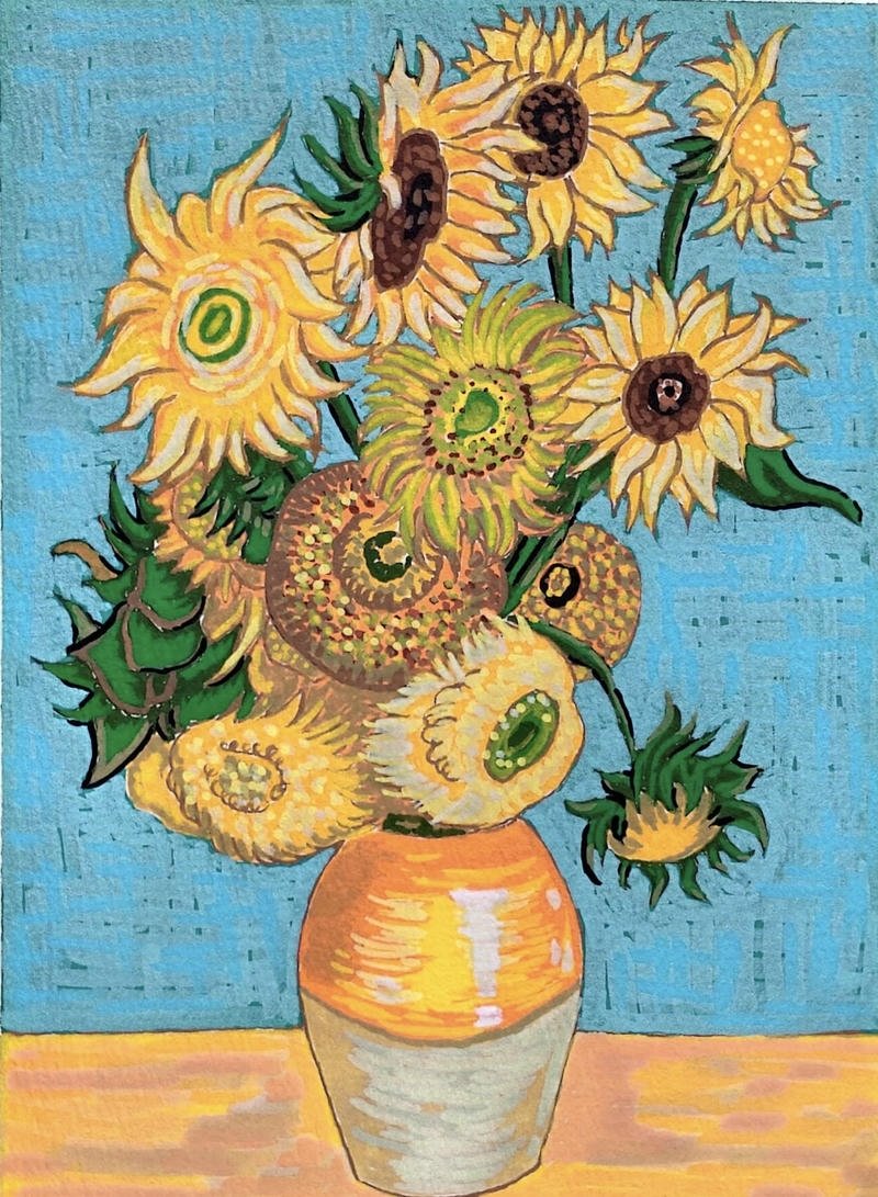 Hình vẽ hoa hướng dương đơn giản phù hợp người mới