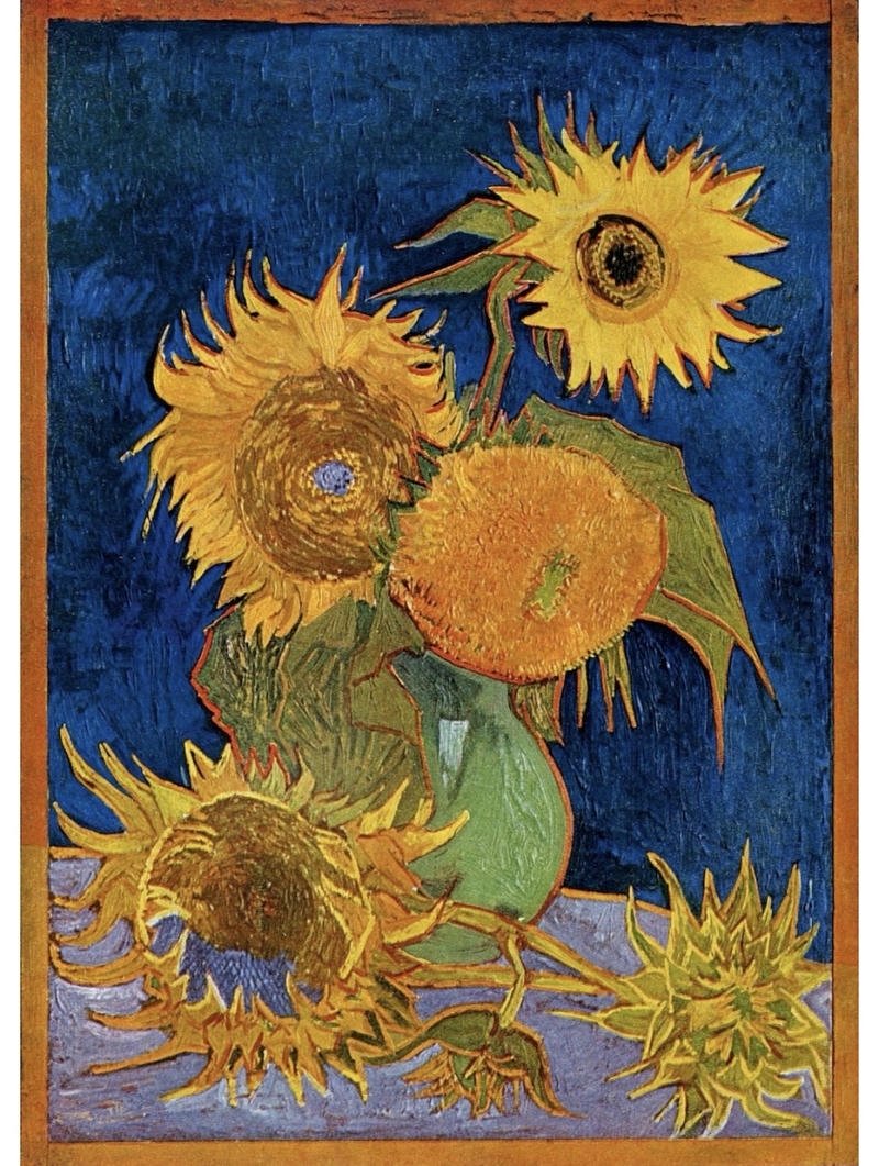 Hình vẽ tĩnh vật hoa hướng dương mang nét nghệ thuật