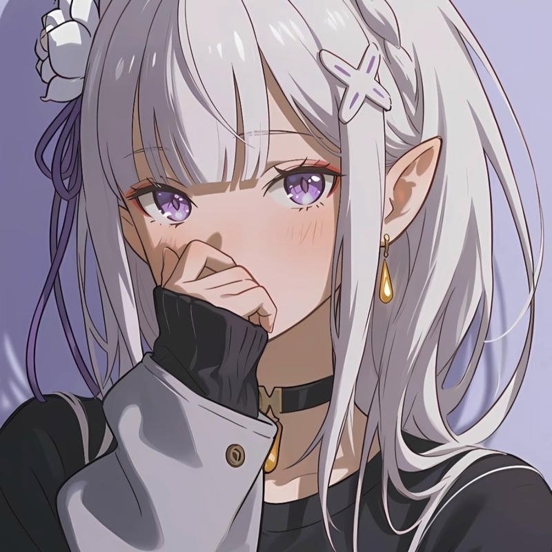 Nét mặt bình thản của một nhân vật anime trẻ