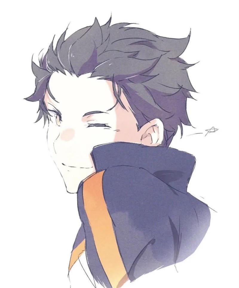 Nhân vật Natsuki Subaru anime thể hiện sự lạc quan