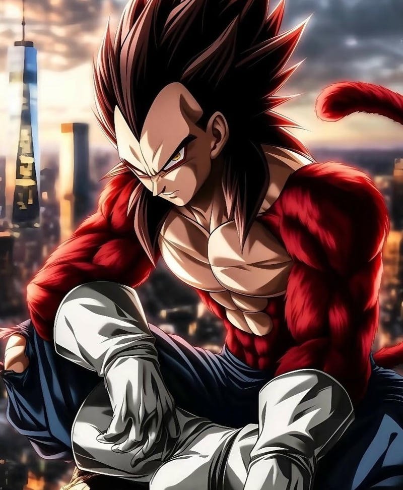 Nhân vật Vegeta với ánh nhìn quyết liệt