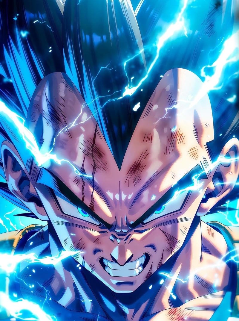 Nhân vật Vegeta với thần thái lạnh đầy uy lực