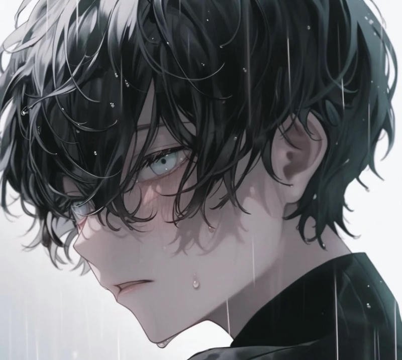 Nhân vật anime nam buồn đầy cảm xúc chân thật