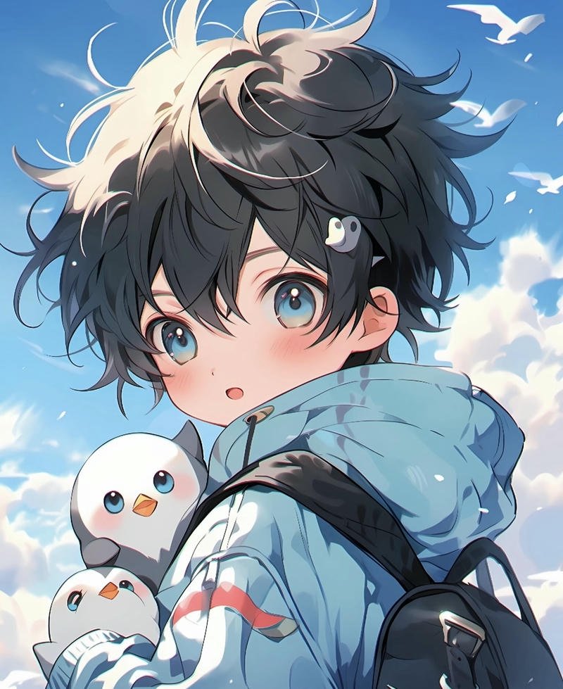 Nhân vật anime nam cute đầy năng lượng tích cực