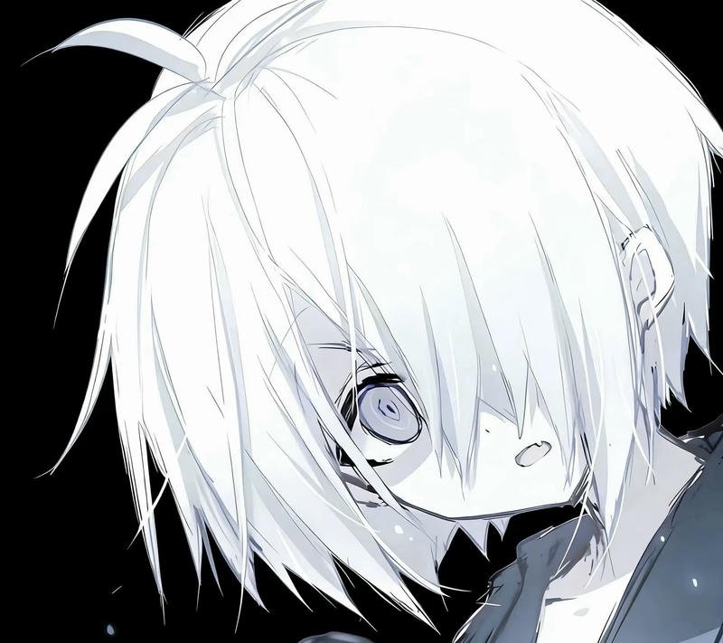 Nhân vật anime nam ngồi một mình cô đơn