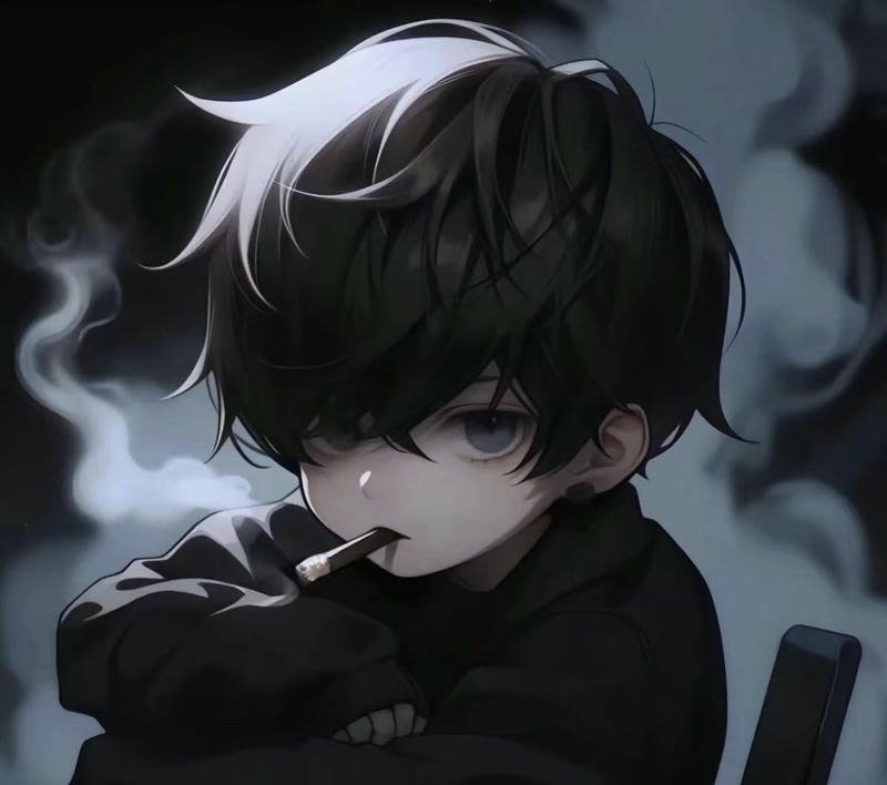 Nhân vật nam anime buồn với vẻ cô độc