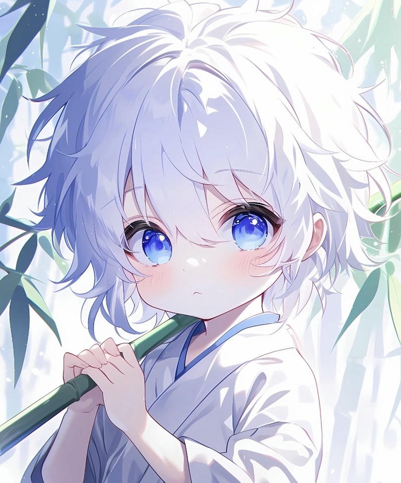 Nhân vật nam đáng yêu với biểu cảm vui vẻ