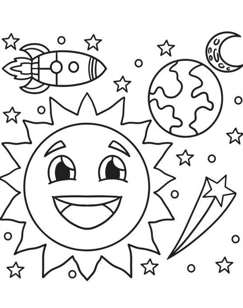 Ông mặt trời tô màu mang nét ngộ nghĩnh