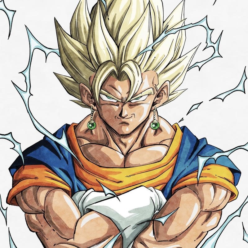 SonGoku trong trạng thái Super Saiyan ánh hào quang lan tỏa