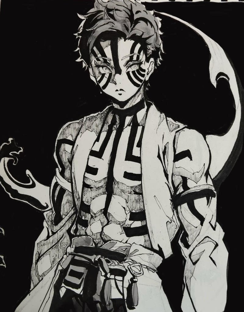 Sức mạnh võ thuật thể hiện qua nhân vật trong ảnh Akaza