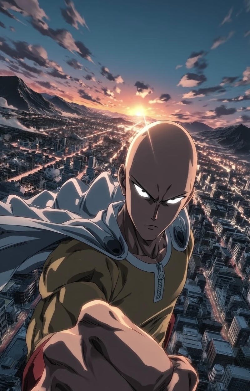 Thân hình mạnh mẽ của anh hùng trong ảnh Saitama