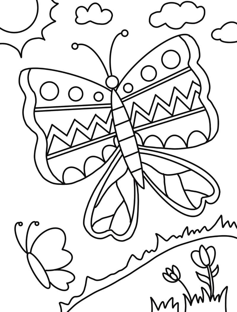 Tô màu con bướm dễ thương phong cách đáng yêu
