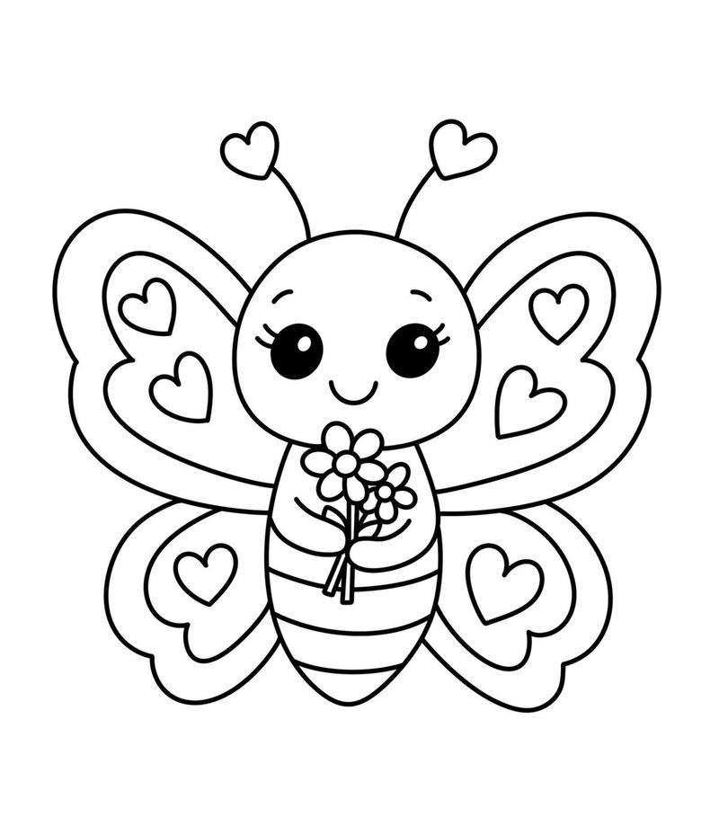 Tô màu con bướm dễ thương phù hợp bé nhỏ