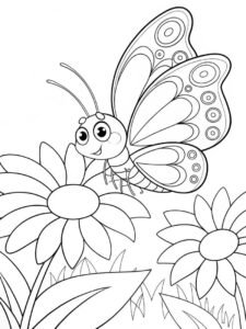 Tô màu con bướm với họa tiết cánh nổi bật