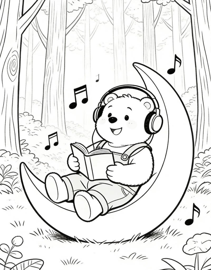 Tô màu con gấu trúc dễ thương cho bé