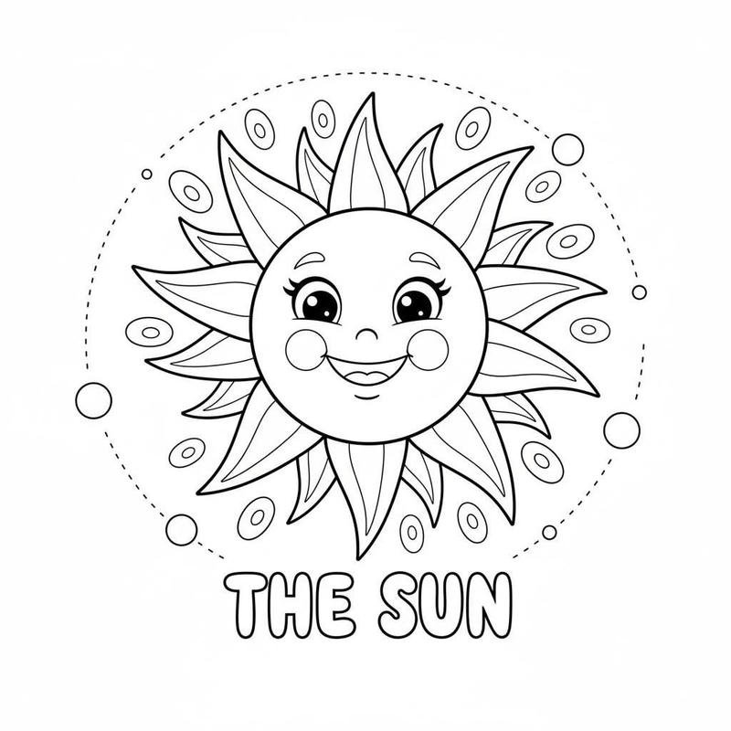 Tô màu đám mây và ông mặt trời dễ thương