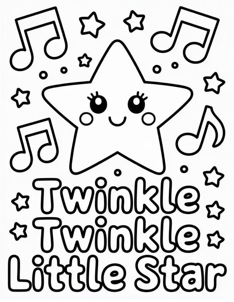 Tô màu ngôi sao 5 cánh cho bé luyện tập