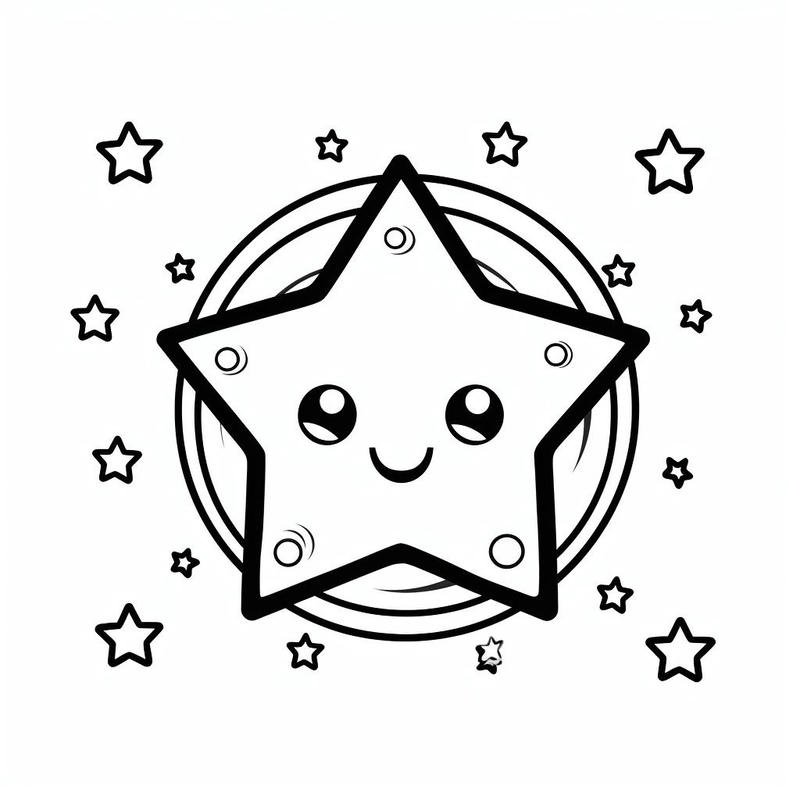 Tô màu ngôi sao cute cho bé vui chơi