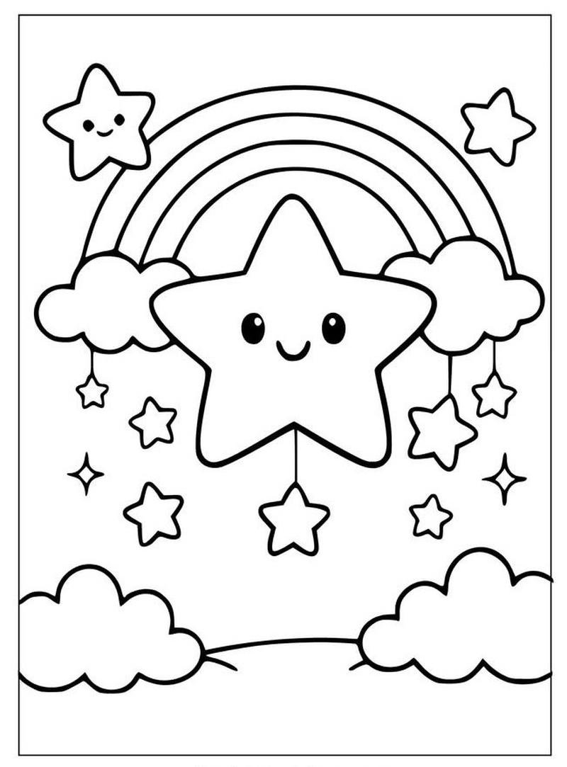 Tô màu ngôi sao cute mang phong cách đáng yêu