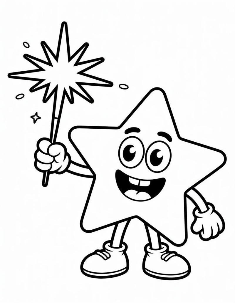 Tô màu ngôi sao đơn giản phù hợp bé nhỏ