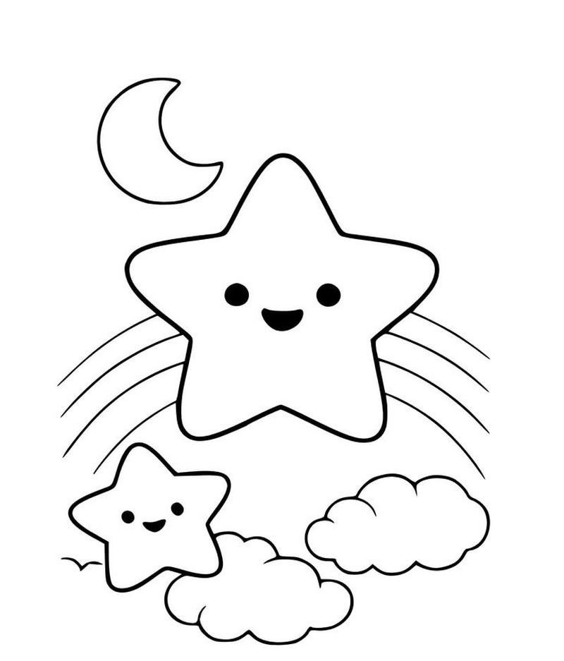 Tô màu ngôi sao nhỏ phù hợp bé tập vẽ