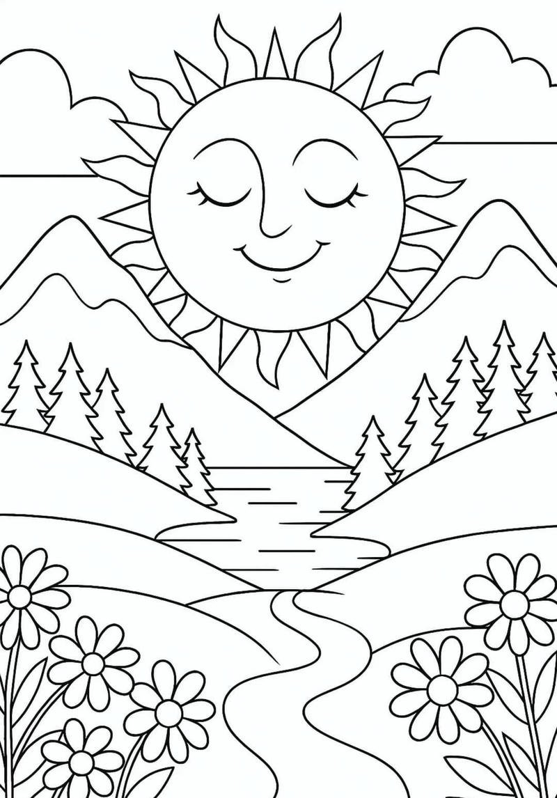 Tô màu ông mặt trời cho bé phát triển sáng tạo