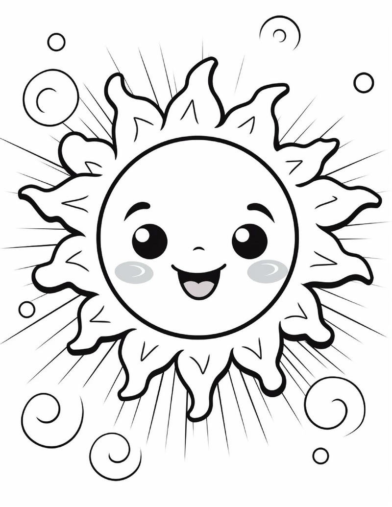 Tô màu ông mặt trời dễ thương cho bé tập tô