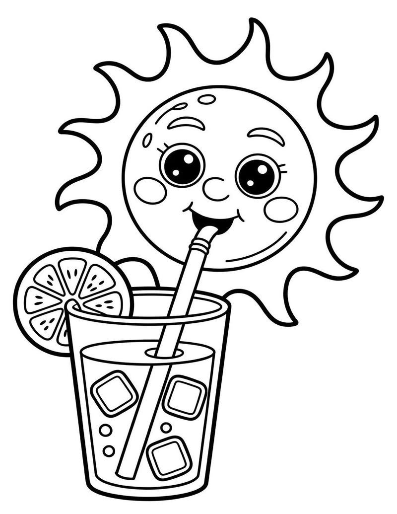 Tô màu ông mặt trời dễ thương phù hợp bé nhỏ