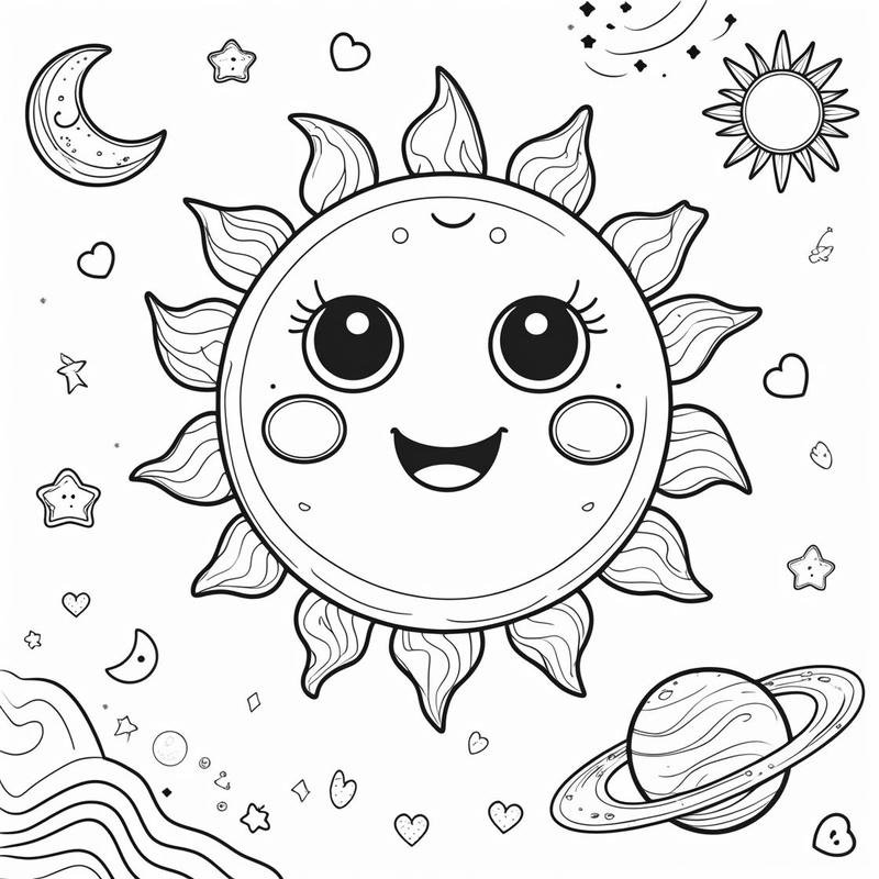 Tô màu ông mặt trời nhà trẻ dễ vẽ cho bé