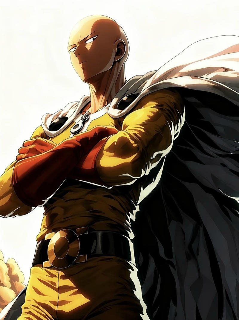 Trang phục siêu anh hùng quen thuộc trong ảnh Saitama