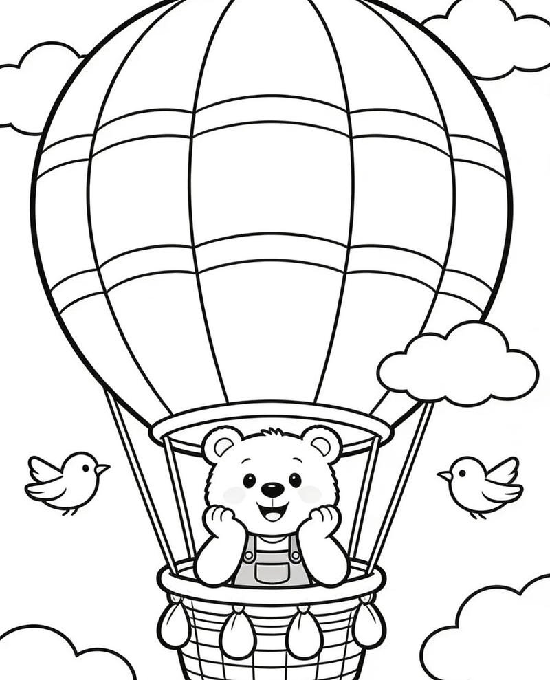 Tranh con gấu cho trẻ tô màu đơn giản