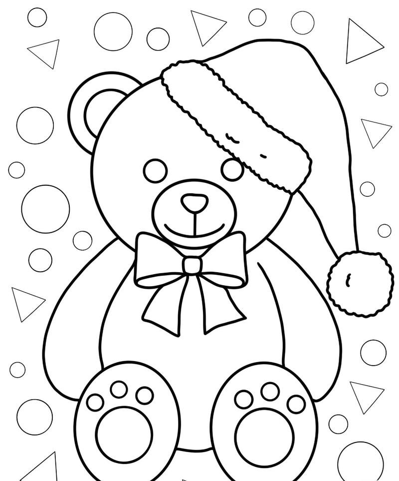 Tranh con gấu cho trẻ tô màu kiểu ngộ nghĩnh