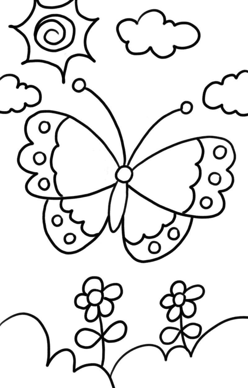 Tranh tô màu con bướm cho bé tập sáng tạo