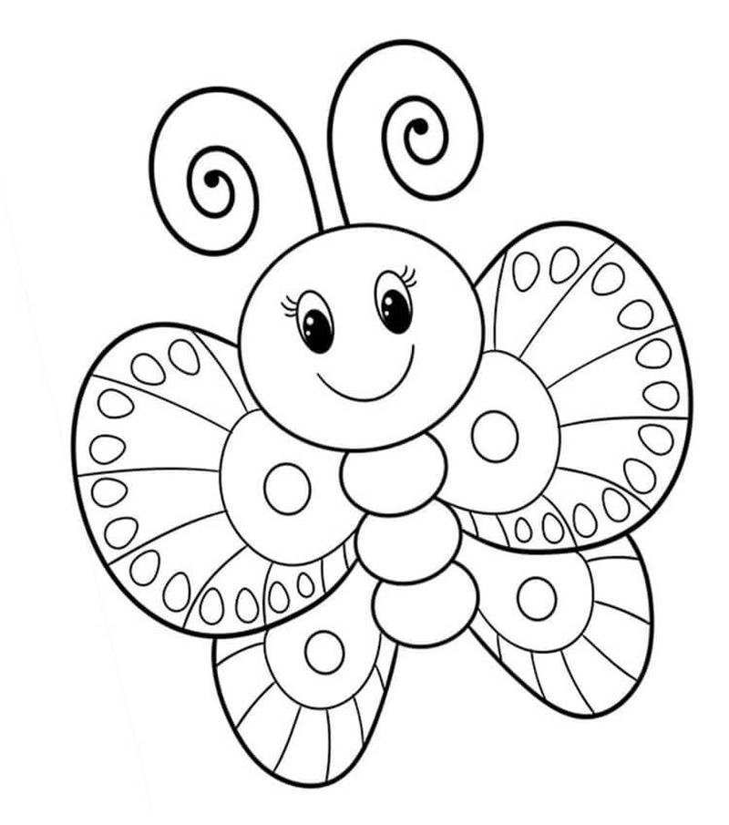Tranh tô màu con bướm cute cho bé giải trí