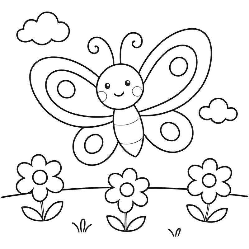 Tranh tô màu con bướm dành cho bé
