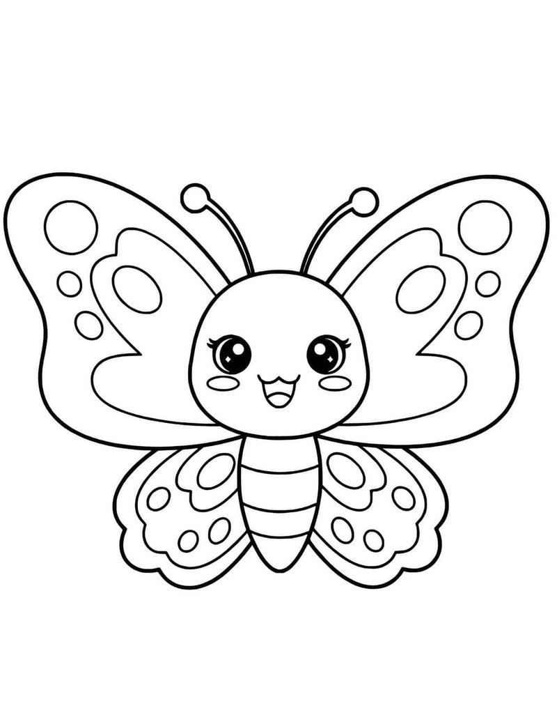 Tranh tô màu con bướm phong cách nhẹ nhàng