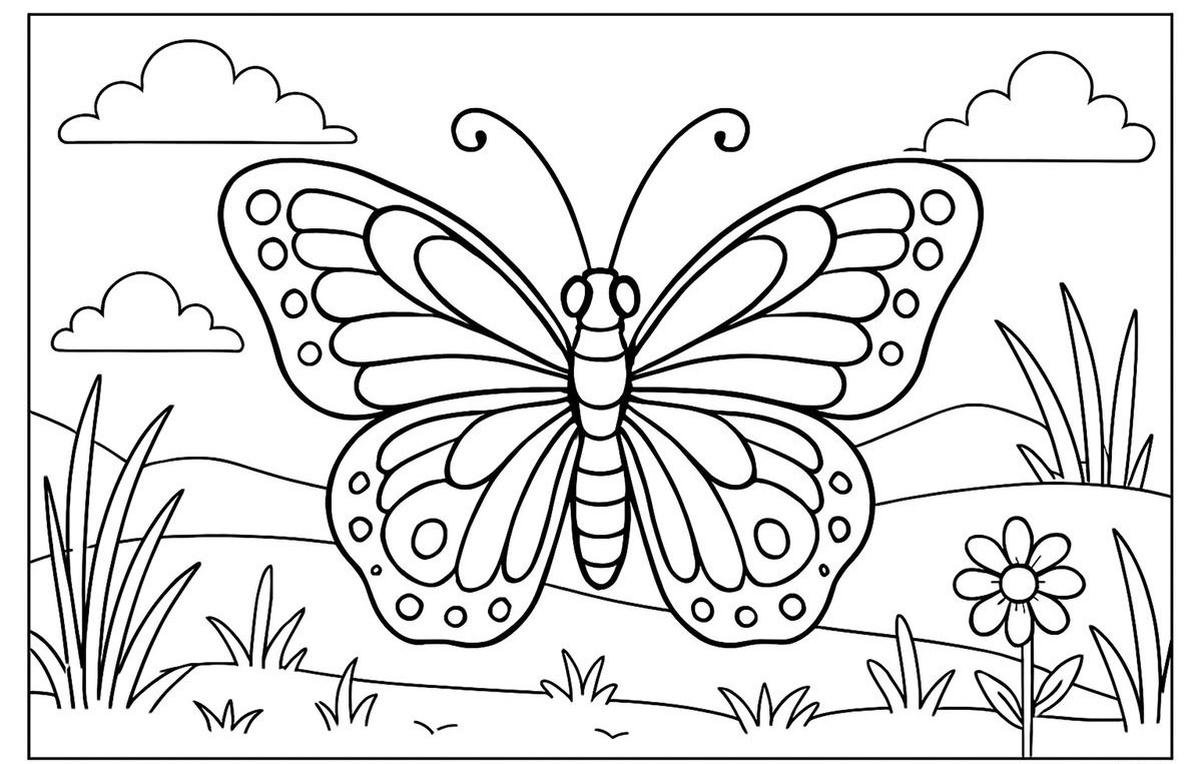 Tranh tô màu con bướm thumbnail