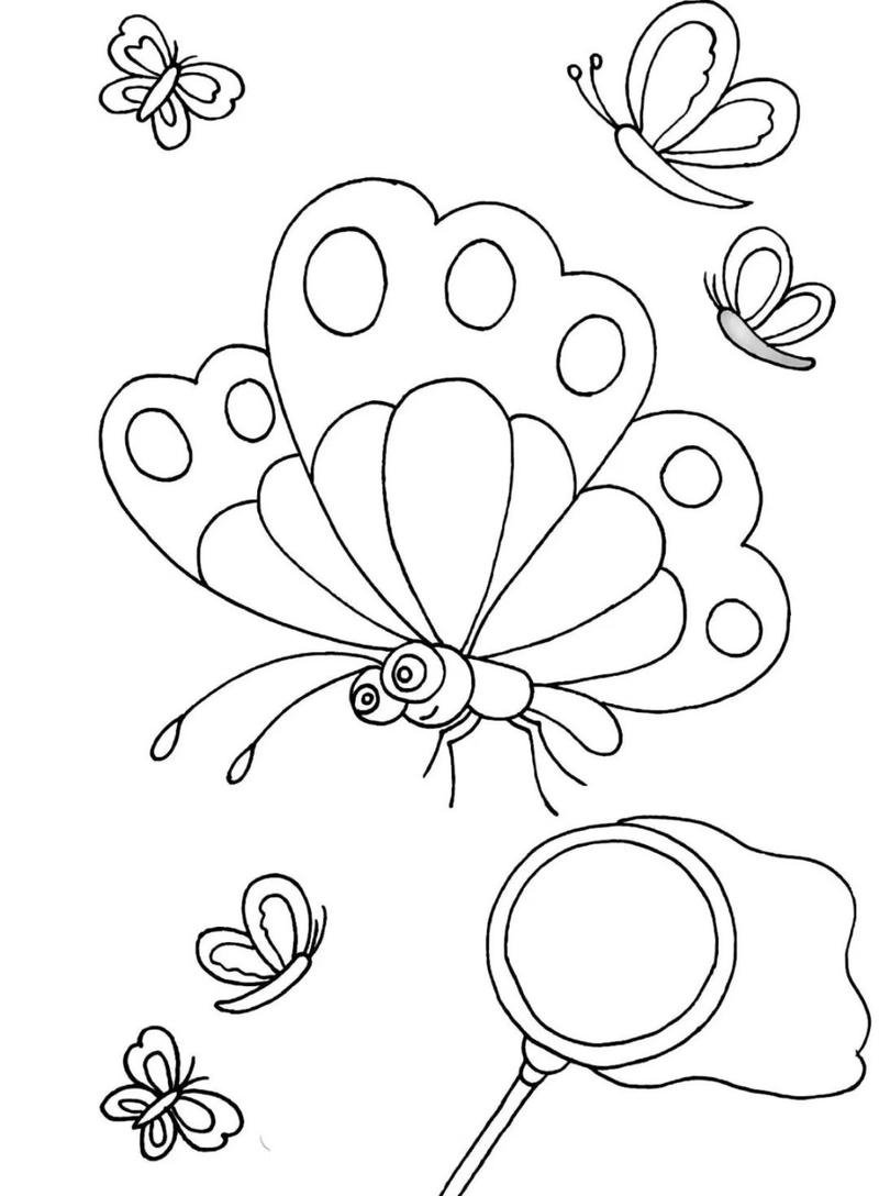 Tranh tô màu con bướm với hình dáng ngộ nghĩnh